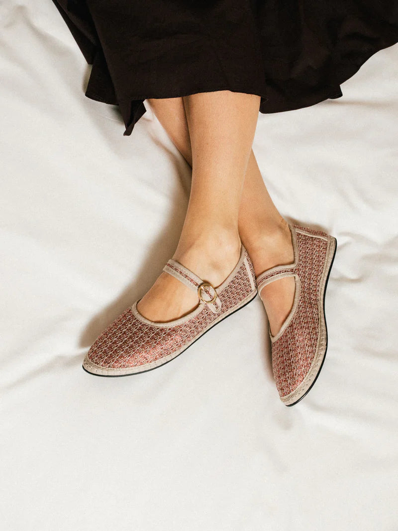 Mary Jane Jacquard Red