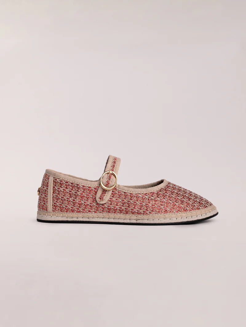 Mary Jane Jacquard Red